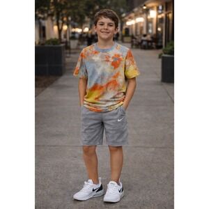 Nike Tie Dye Basic Tee (XL boys) Blue & Orange Tie-dye